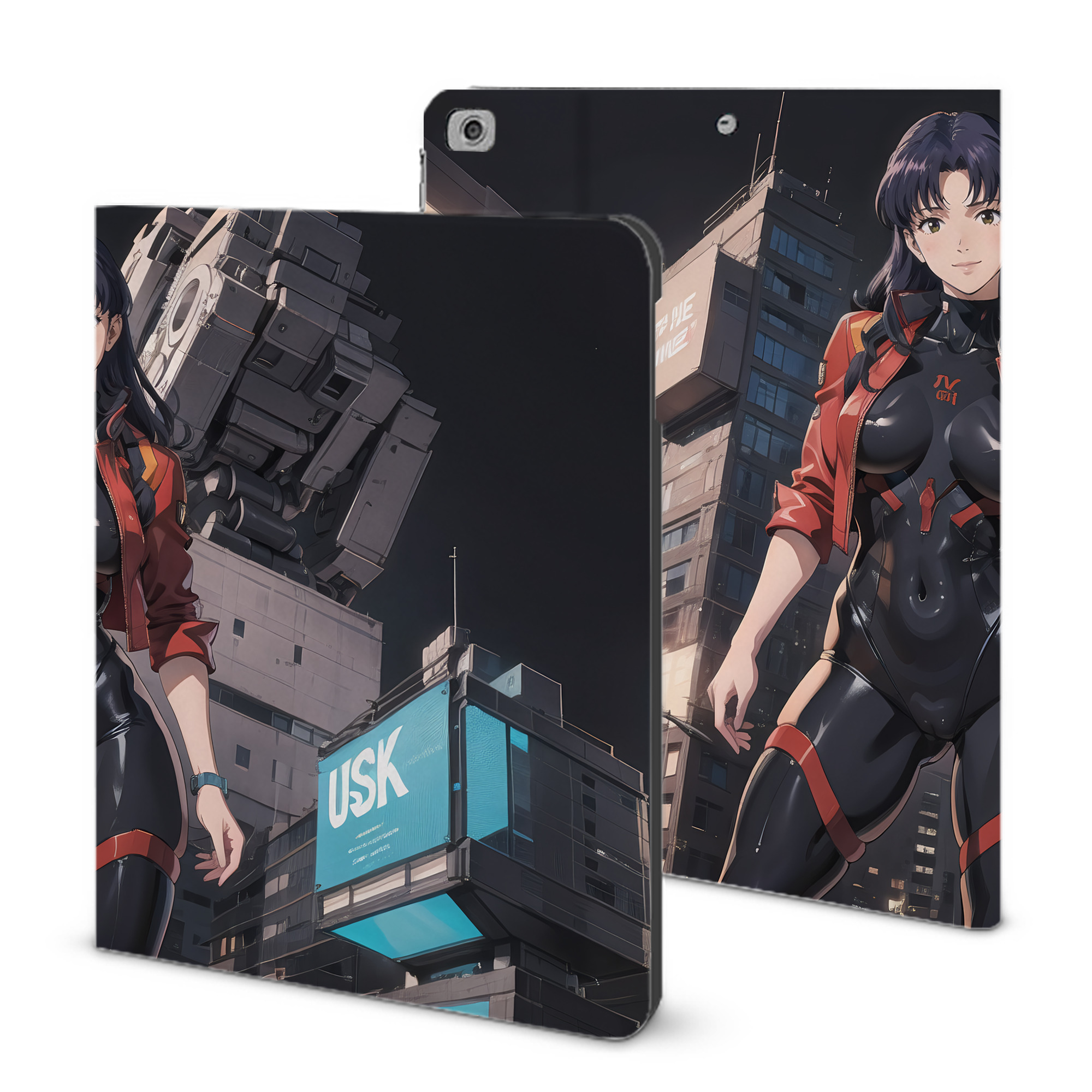 （画像用） EVA 新世紀エヴァンゲリオン IPad ケース ブック型 PUレザー TPU 耐衝撃 軽量 薄型 ペン収納なし 全面保護 IPad 各モデル対応